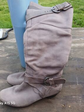 PIKOLINOS Taupe Over-the-Knee Buckle Boots